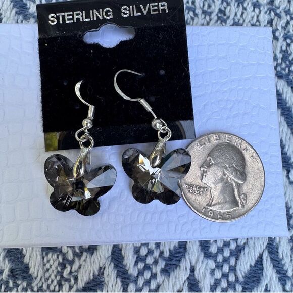 Beautiful 925 crystal butterfly earrings - Picture 9 of 11